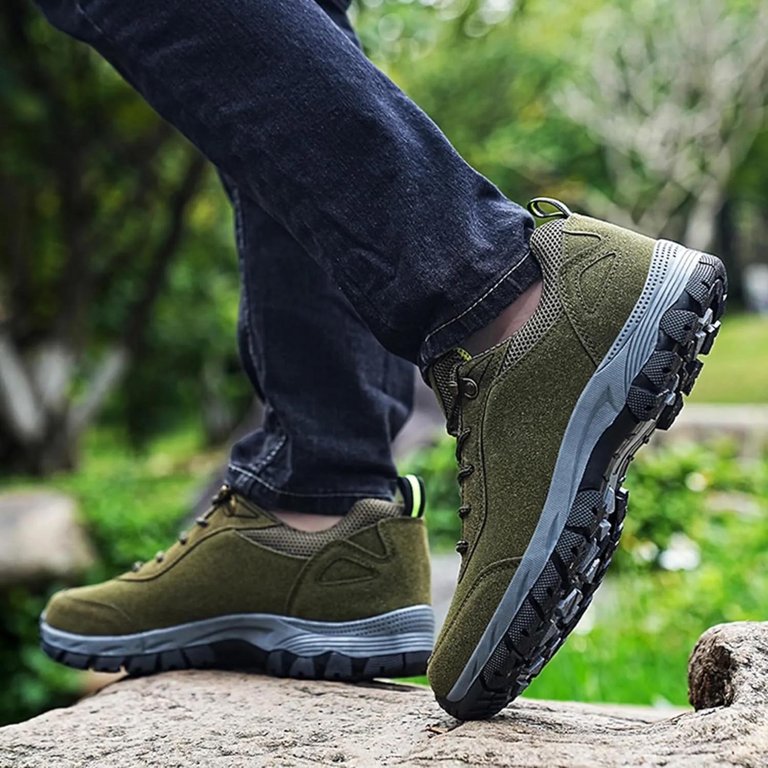 Mens Trekking Trails Hiking Waterproof Non-Slip Shoes Lightweight Sneakers for Men