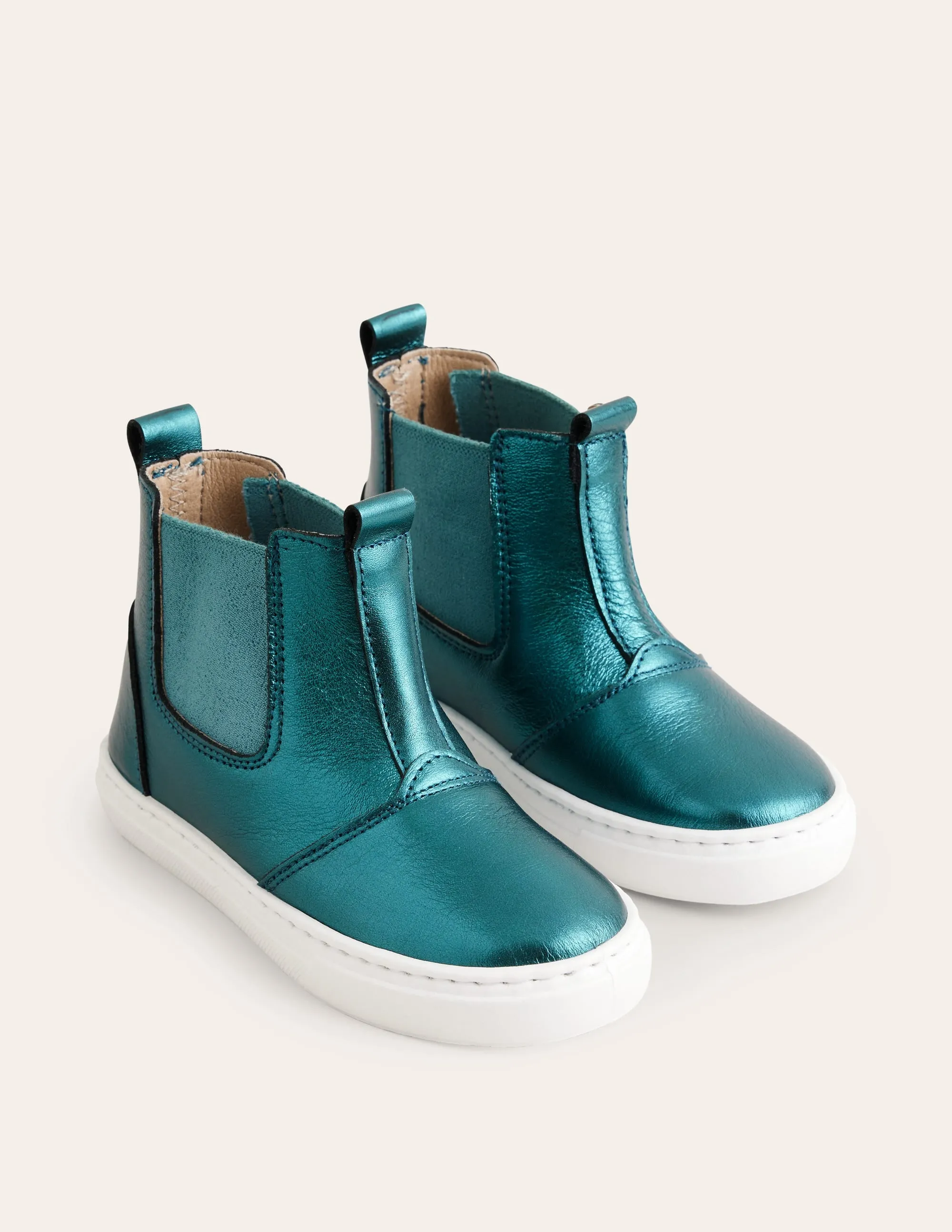 Metallic Ankle Boots-Navy