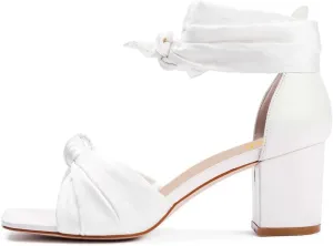 miss left Women Elegant Open Square Toe Block Low Heel Sandals Strappy Ankle Strap Graceful Wedding Party Prom Shoes Size 4-16 US