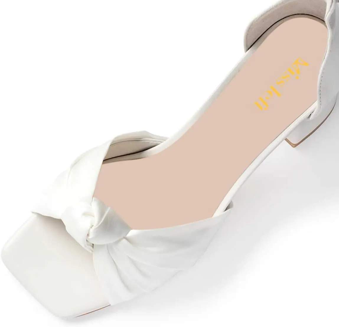 miss left Women Elegant Open Square Toe Block Low Heel Sandals Strappy Ankle Strap Graceful Wedding Party Prom Shoes Size 4-16 US