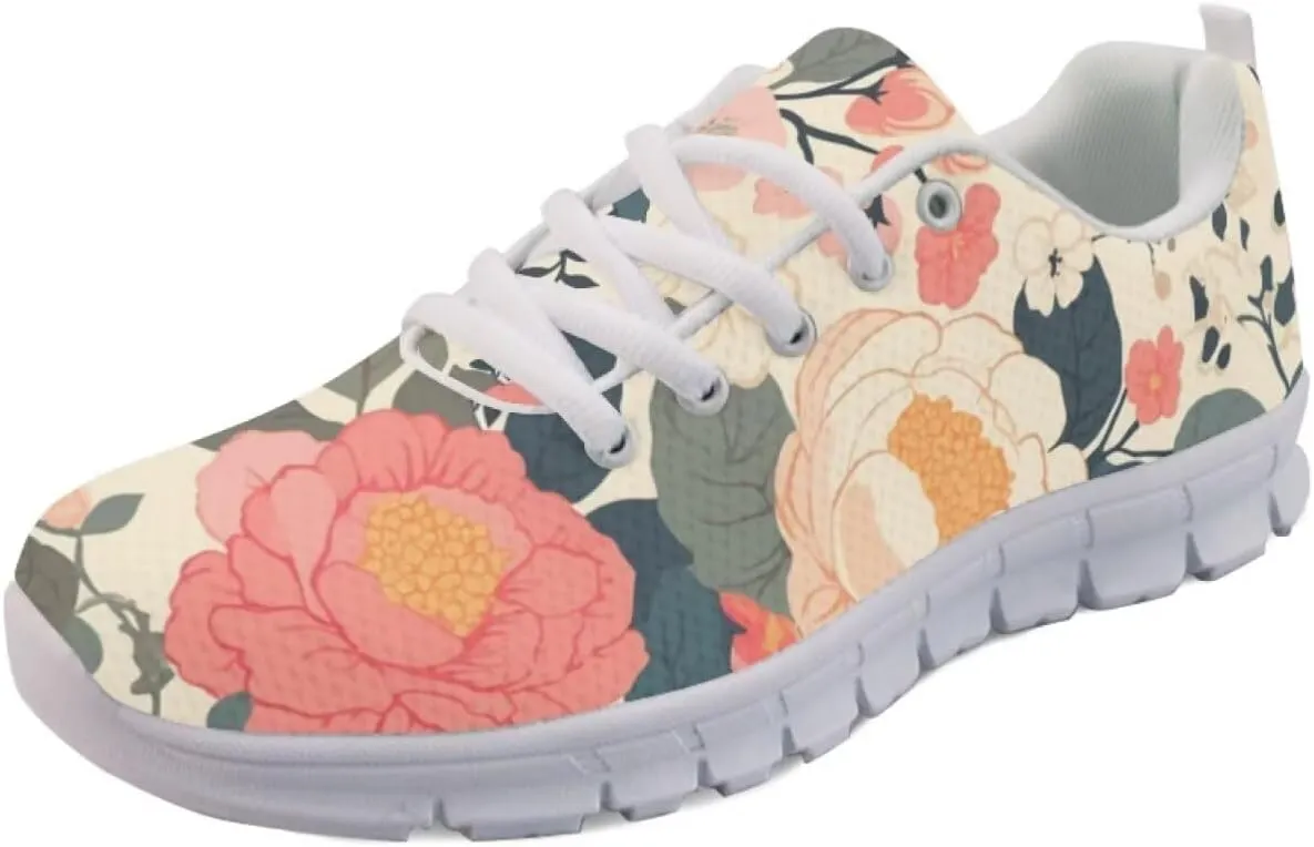 Modysero Women Running Shoes for Travel Walking Non Slip Sneakers Breathable Casual Lace Up Ladies Daily Footwear