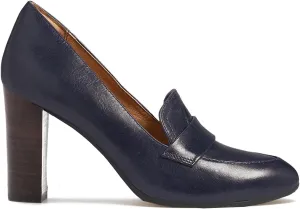 MOOMMO Women Chunky Block Heel Pumps Round Closed Toe Slip On Oxford Loafers Shoes High Heels Snakeskin Work Pump Suede Loafer for Office Ladies Classic Formal Business Professional 4-13 M US