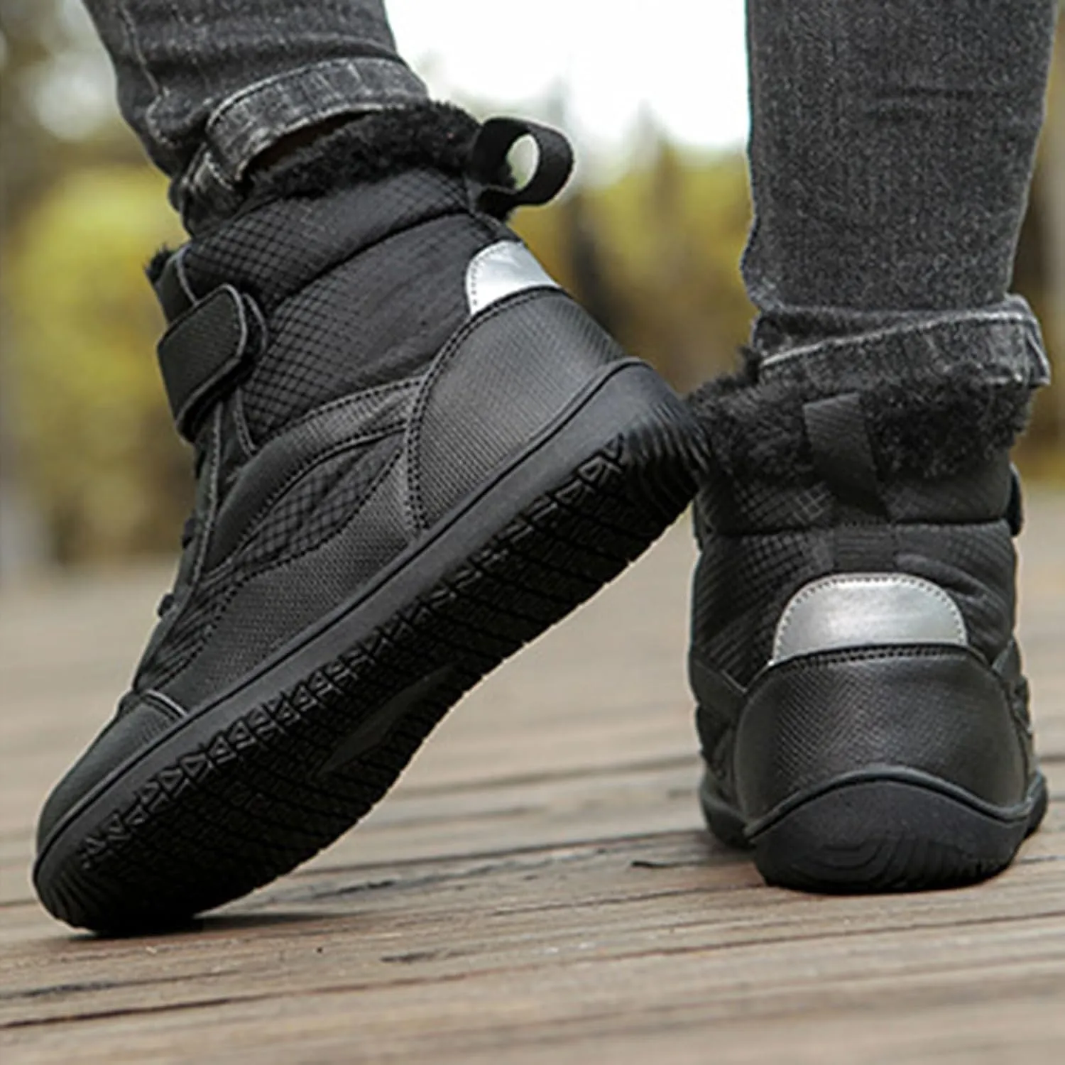 Open Toe Fuzzy Snow Booties For Boys Kids Childrens Leather Flat Non Slip Shoes Outdoor Running Warm Lightweight Boots