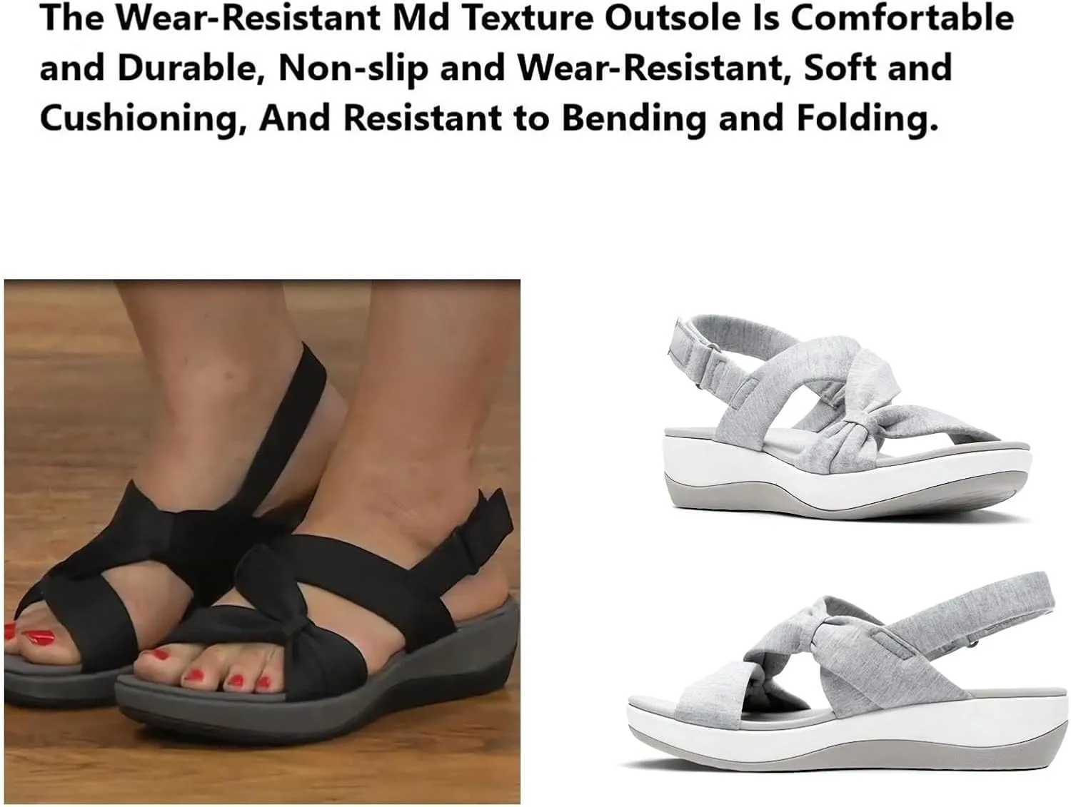 Orthopedic Sandals for Women Summer Womens Flat Sandals Wide Width Arch Support Sandal, Adjusting Ankle Strap Slip on Shoes Fashion Bow Strappy Beach Walking Shoes