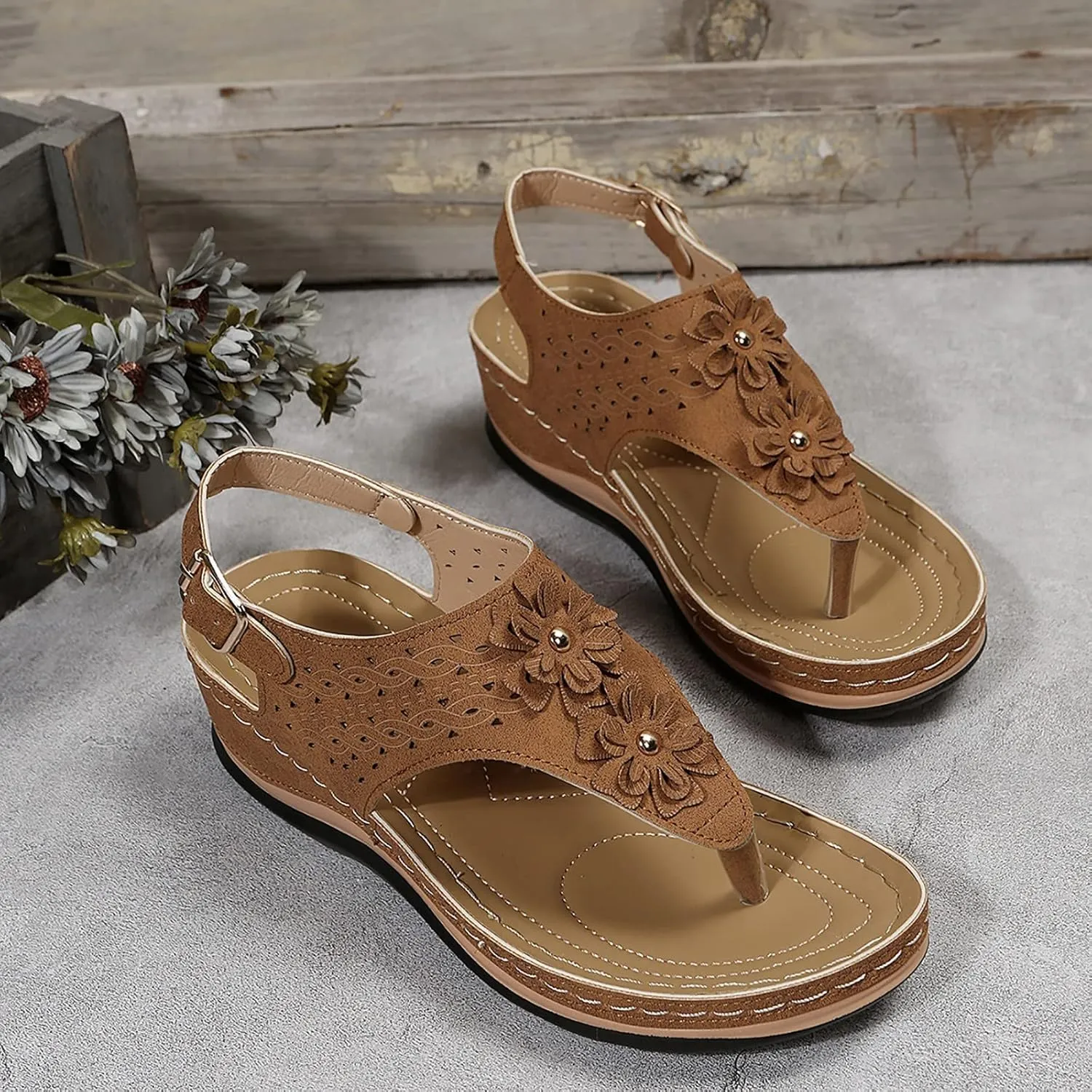 Orthopedic Summer Sandals for Women with Arch Support Walking Shoes Comfortable Adjustable Straps Lightweight Beach Casual Outdoor Plantar Fasciitis Relief