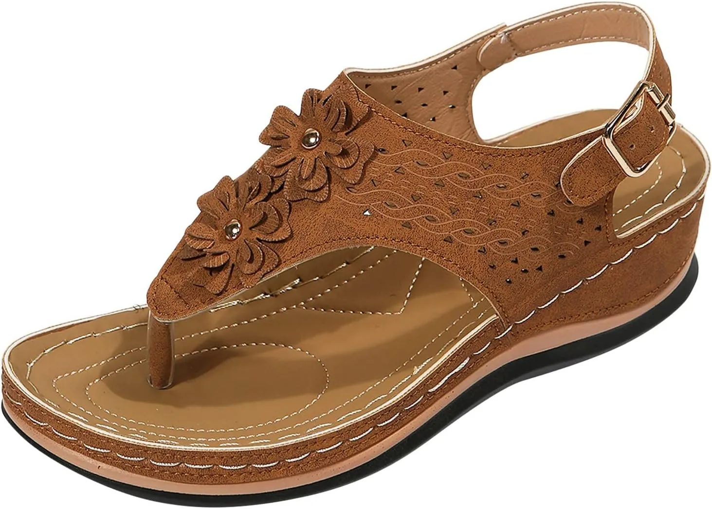 Orthopedic Summer Sandals for Women with Arch Support Walking Shoes Comfortable Adjustable Straps Lightweight Beach Casual Outdoor Plantar Fasciitis Relief