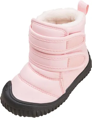Padded Fuzzy Snow Booties For Boys Kids Open Toe Loafers Winter Ski Shoes Toddler Chunky Sole Non Slip Warm Shoes