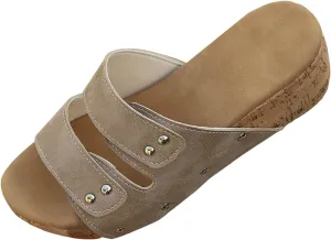 Platform Sandals Elastic Ankle Strap Open Toe Flower Shoes Summer Platform Comfortable Low Wedges Womens Sandal