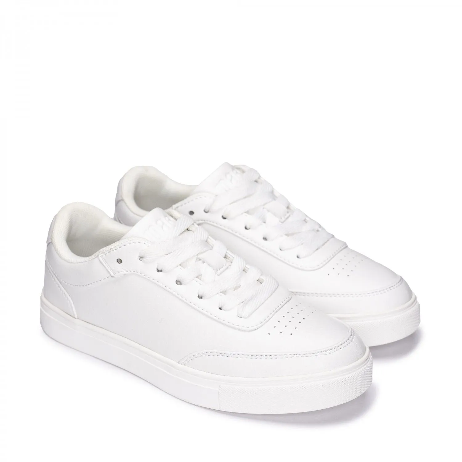 Pole Vegan Lace-up Basic Sneakers White