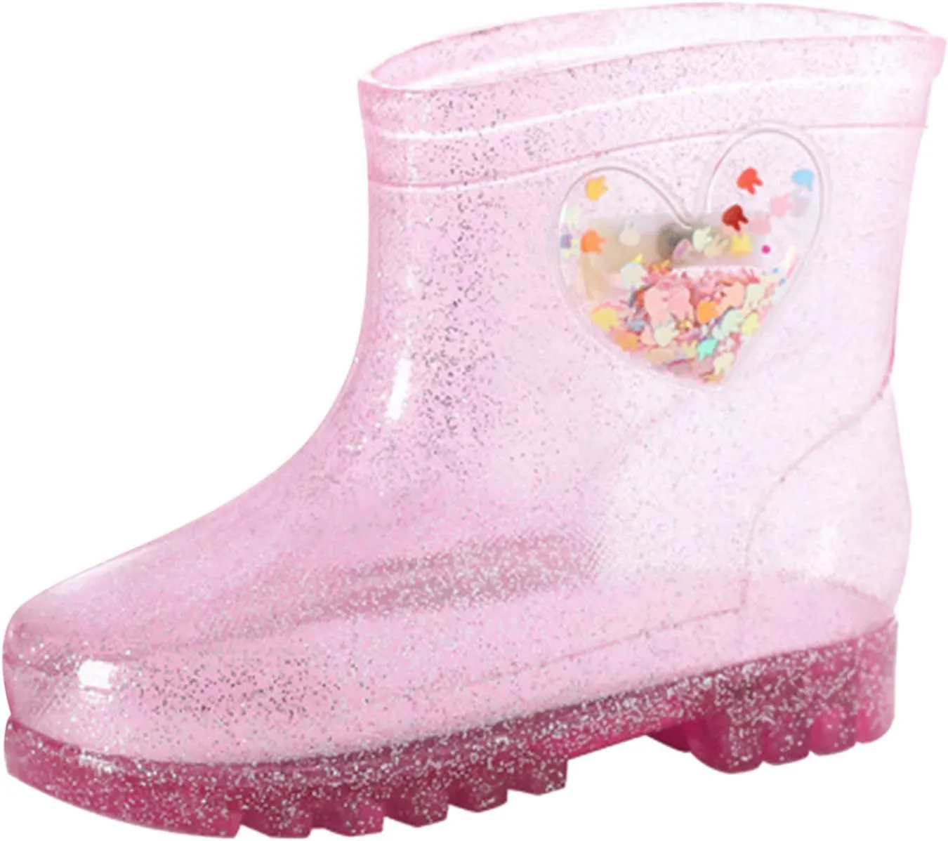 Rain Boots Kids Toddler Kids Waterproof Rain Boots Light Infant Boys Girls PVC Rain Boots (Pink, 12-15 Months)