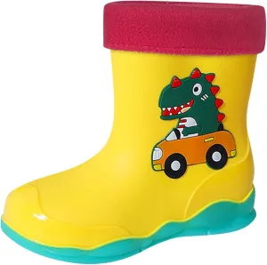 Rubber Boots For Boys Little/Big Kids Boys Girls Rain Boots Dinosaur Water Outdoor Anti Slip Boots Girls Rainboots