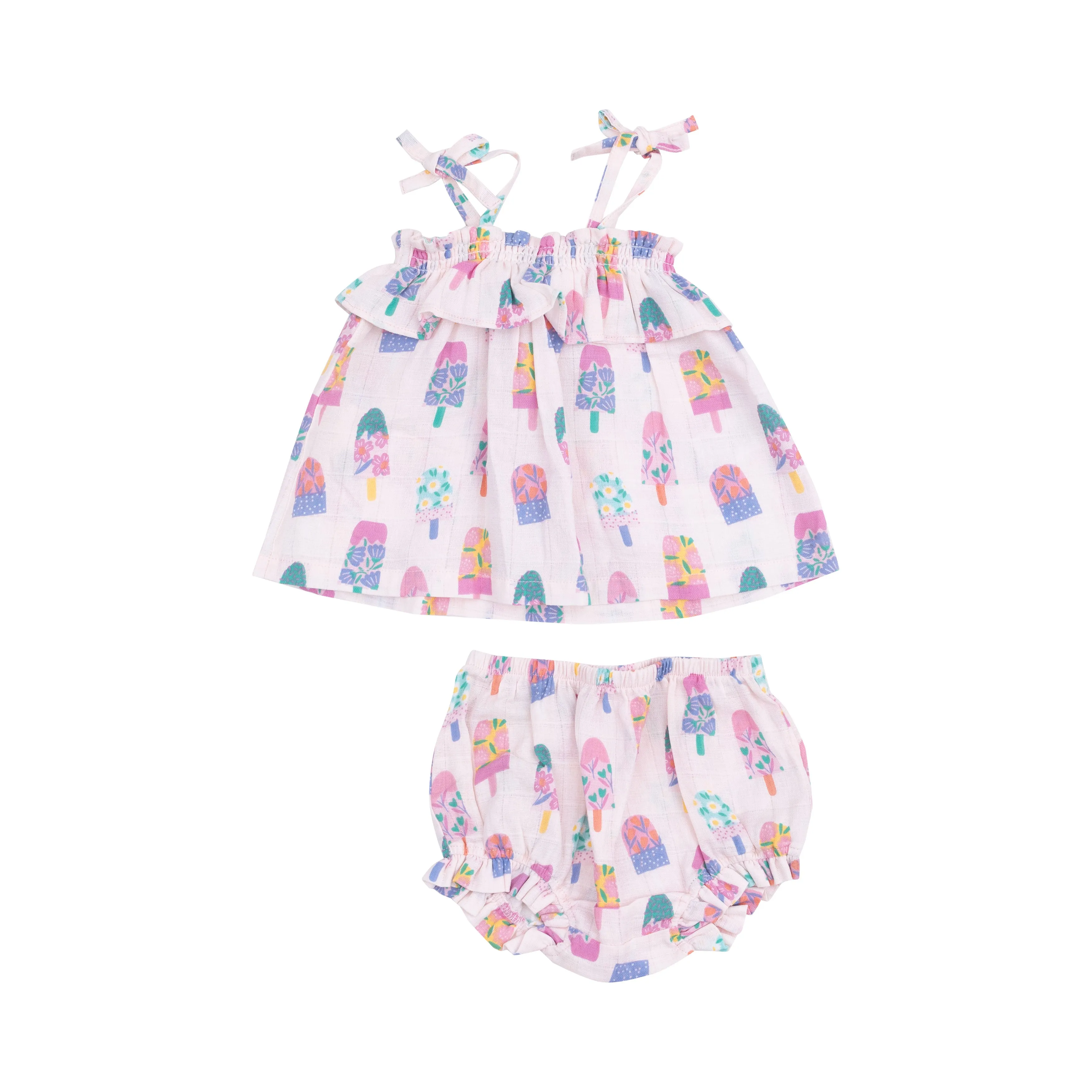 Ruffle Top & Bloomer - Floral Popsicles