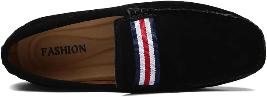 Santimon Mens Penny Loafers Suede Leather Casual Slip On Driving Wedding Prom Shoes Moccasins