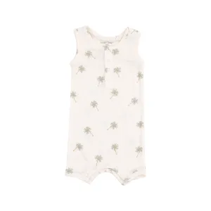 Sleeveless Shortie Romper - Palm Trees
