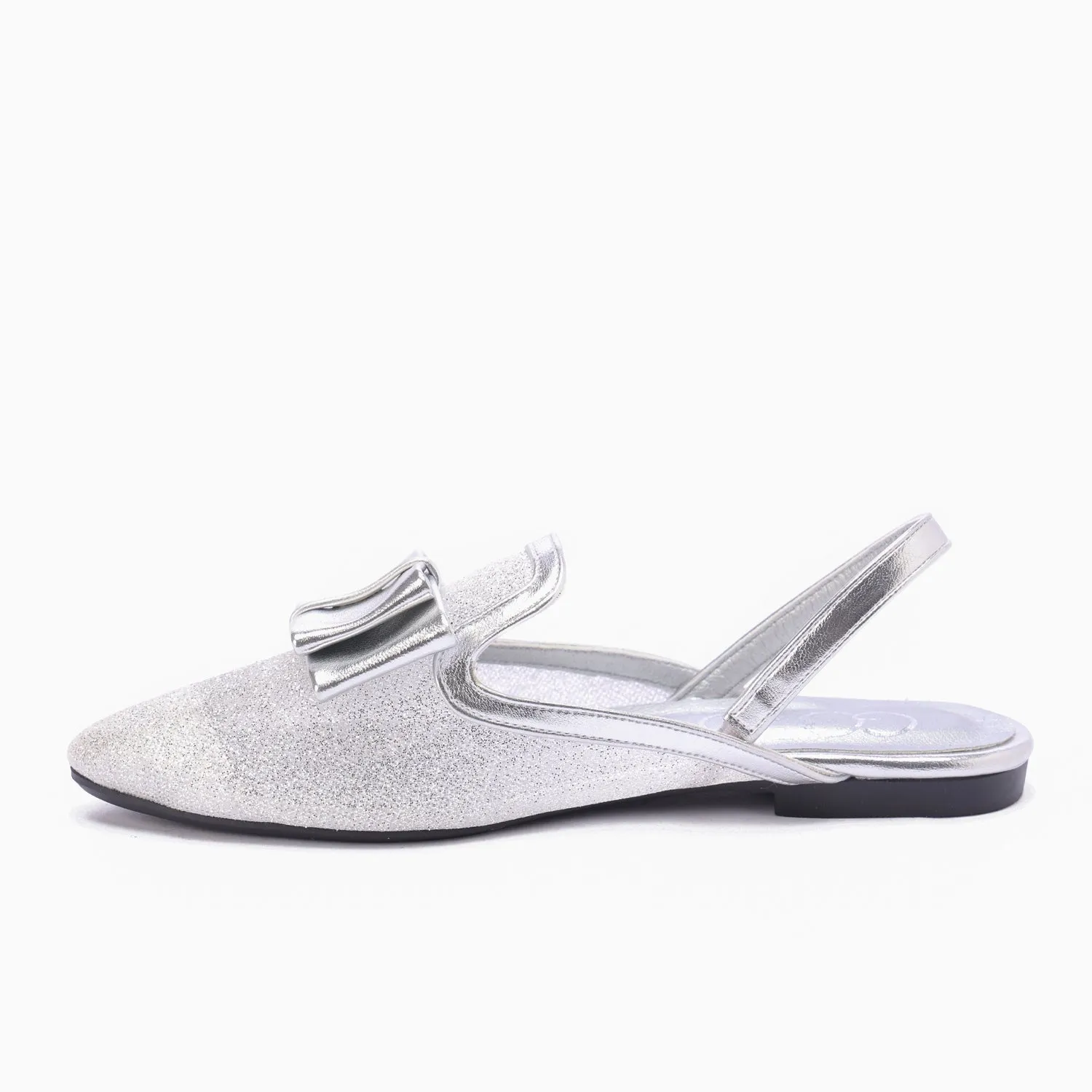Sparkle Slingback Flats-Silver