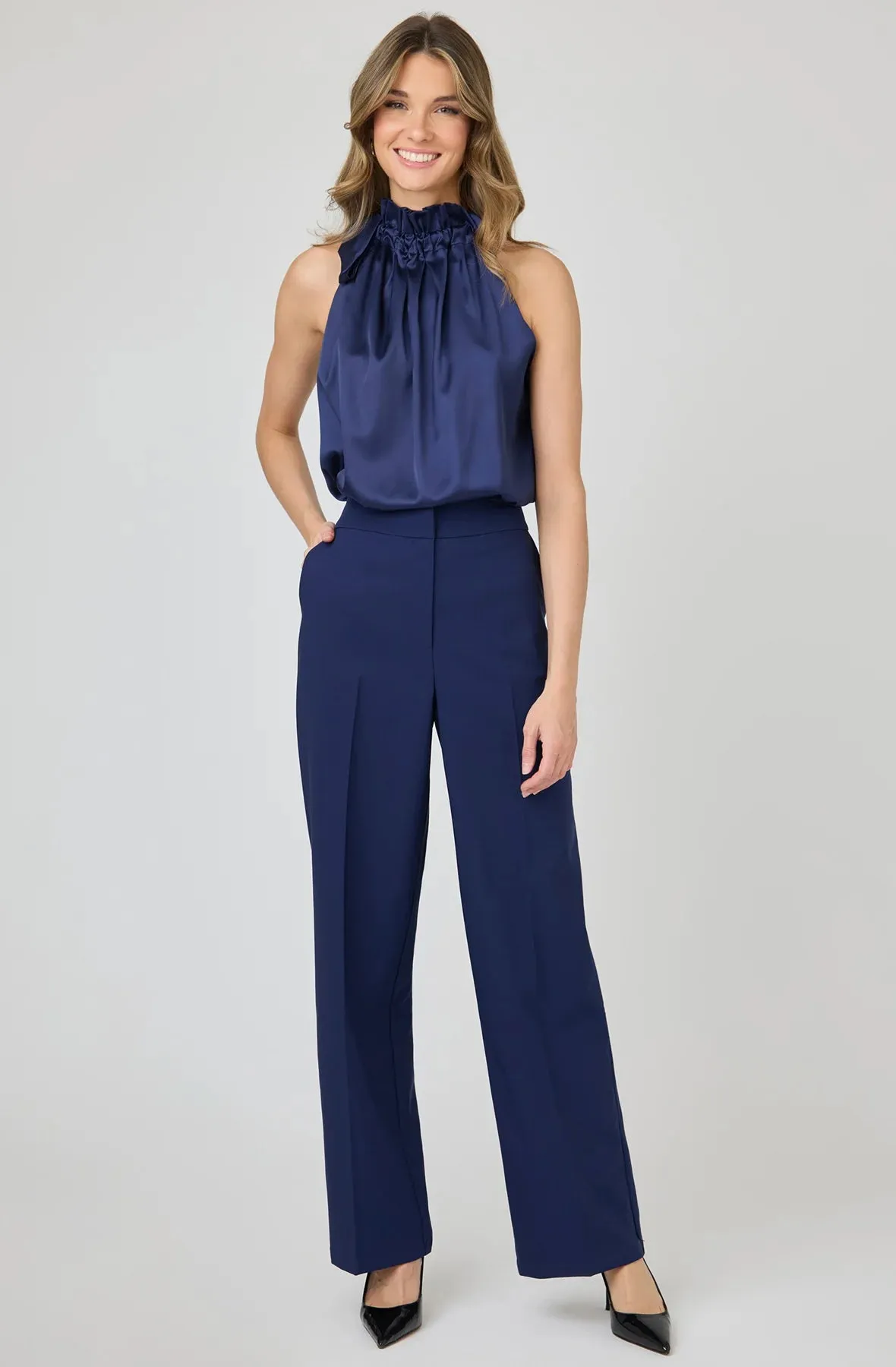 Tailored Slim Pant with Side Slit Hem