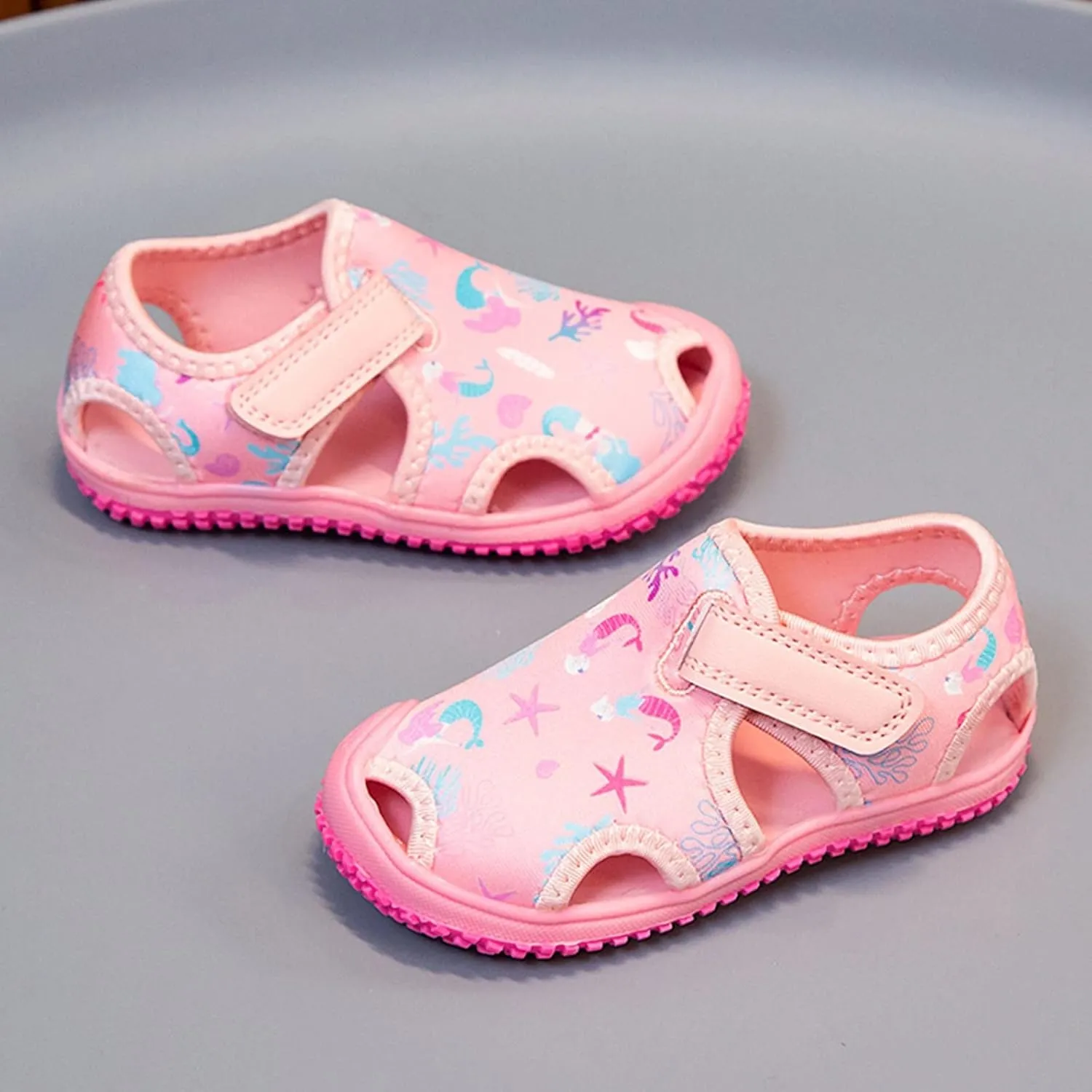 Toddler Girls Sandals Summer Hollow Slip On Flat Sandal First Walking Comfortable Non Slip Casual Shoes For Kids