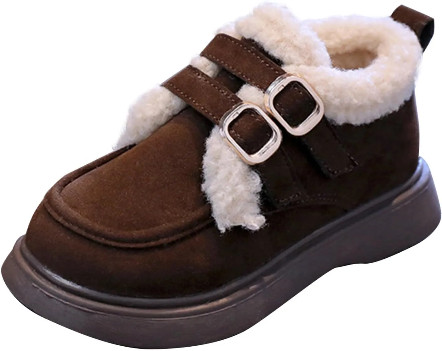Toddler Kids Winter Snow Boots Slip On Cold Weather Sneakers Anti-Slip Fleece Ankle Boots Comfort Shoes for Kids