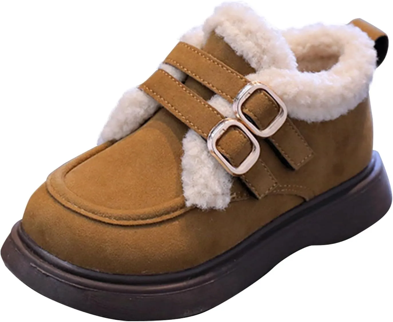 Toddler Kids Winter Snow Boots Slip On Cold Weather Sneakers Anti-Slip Fleece Ankle Boots Comfort Shoes for Kids