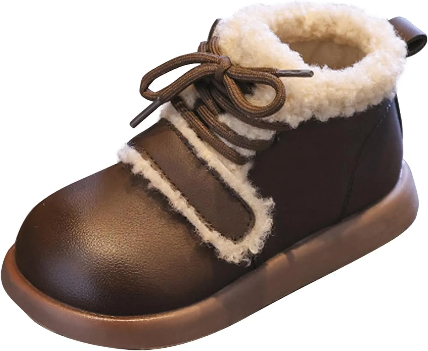 Toddler Kids Winter Snow Boots Slip On Cold Weather Sneakers Anti-Slip Fleece Ankle Boots Comfort Shoes for Kids