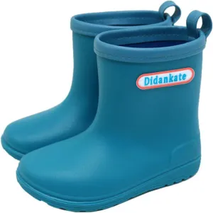 Toddler Rain Boots Easy On Mud Boots Kids Rubber Boots Lightweight Short Rain Boots Boys Waterproof Ankle Boots
