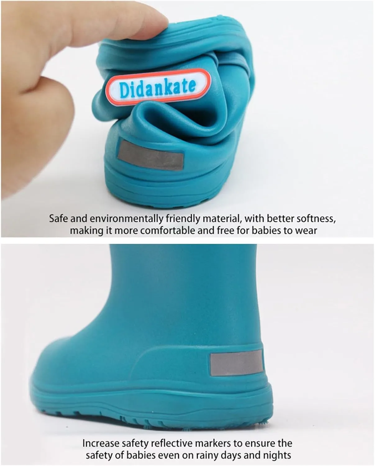 Toddler Rain Boots Easy On Mud Boots Kids Rubber Boots Lightweight Short Rain Boots Boys Waterproof Ankle Boots