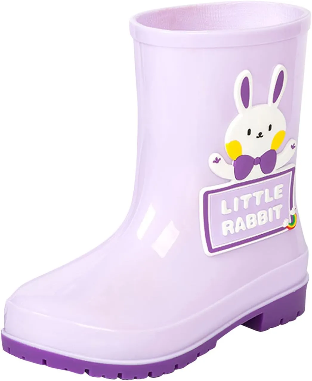 Toddler Rain Boots with Cute Cartoon Cow Kids Waterproof Rubber Boots for Girls Boys Soft Bottom Rain Boots