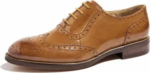 U-lite Women's Perforated Lace-up Wingtip Leather Flat Oxfords Vintage Oxford Shoes Brogues