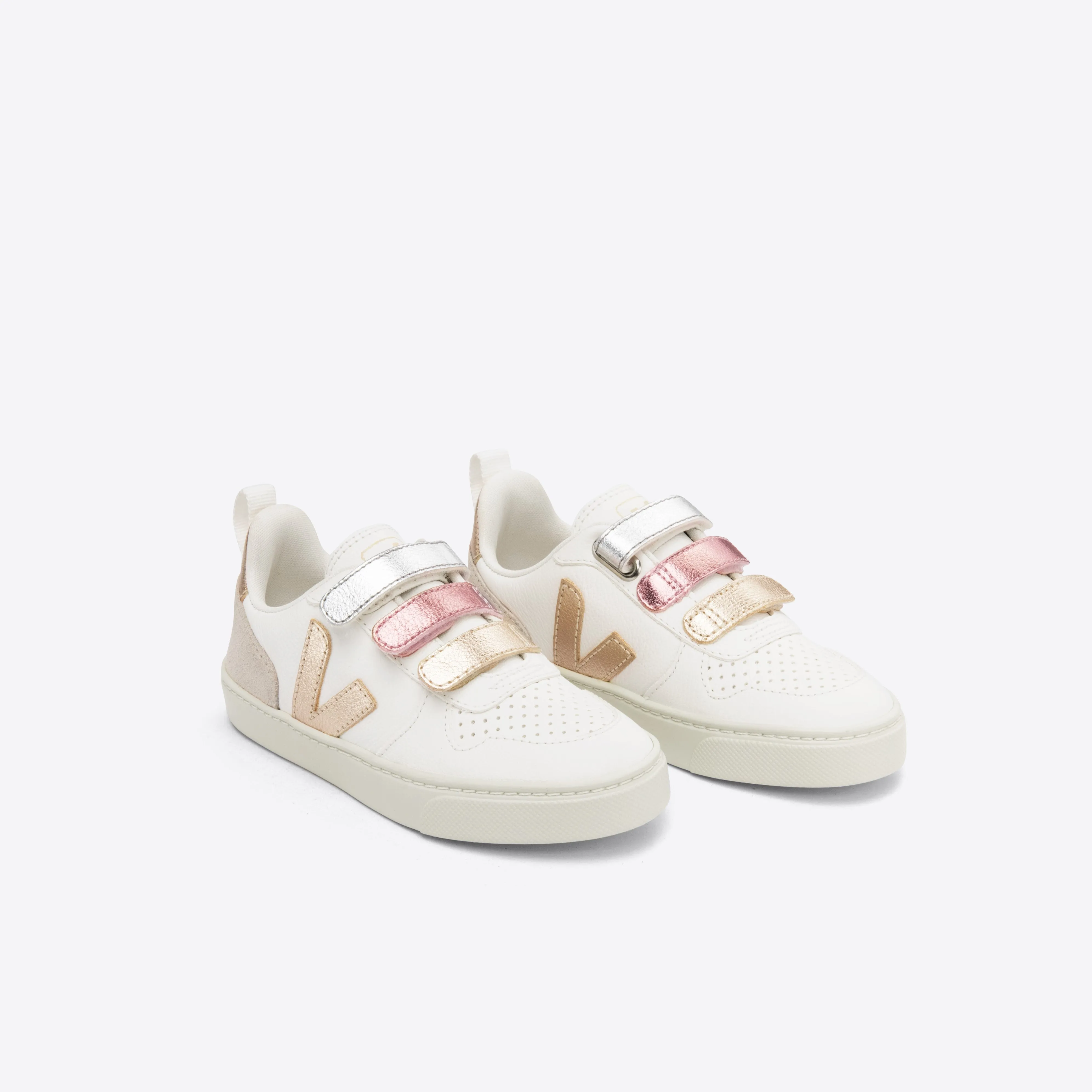 Veja V-10 Velcro Leather - Multico/Extra White/Shiny