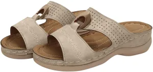 Womens 2025 Casual Wedges Hollow Out Open Toe Platform Comfortable Breathable Slip On Comfy Orthotic Wide Width Beach Walking Sandals Slippers