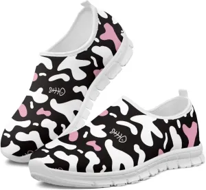Women's Animal Print Slip On Shoes Low Cut Casual Walking Shoes Comfortable Outdoor Sports Running Flat Sneakers