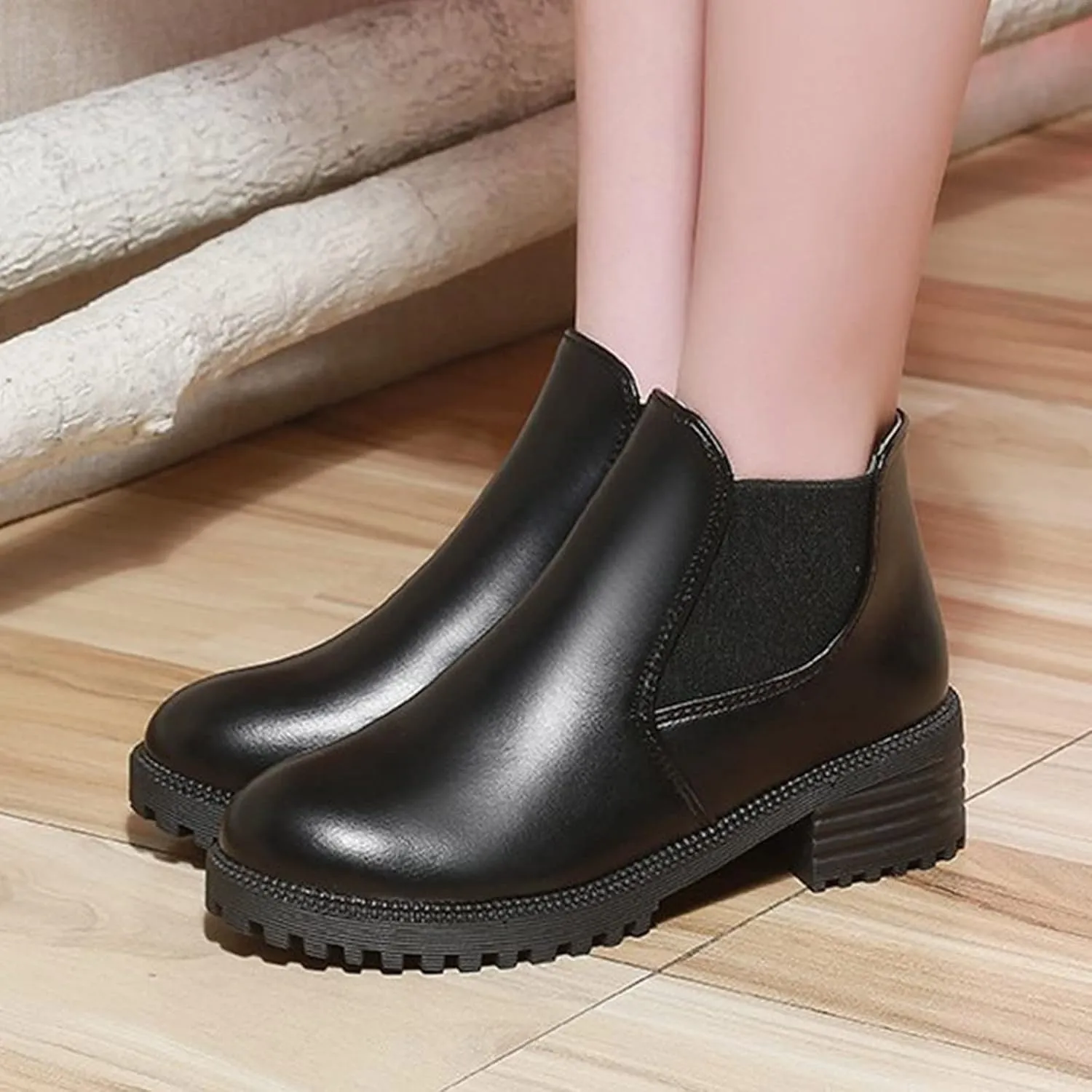 Womens Booties Ankle Women Booties Low Heel Flat Cowboy Boots for Women Mens Casual Boot Lightweight Cute Round Toe Closed Toe Wide Fit Available