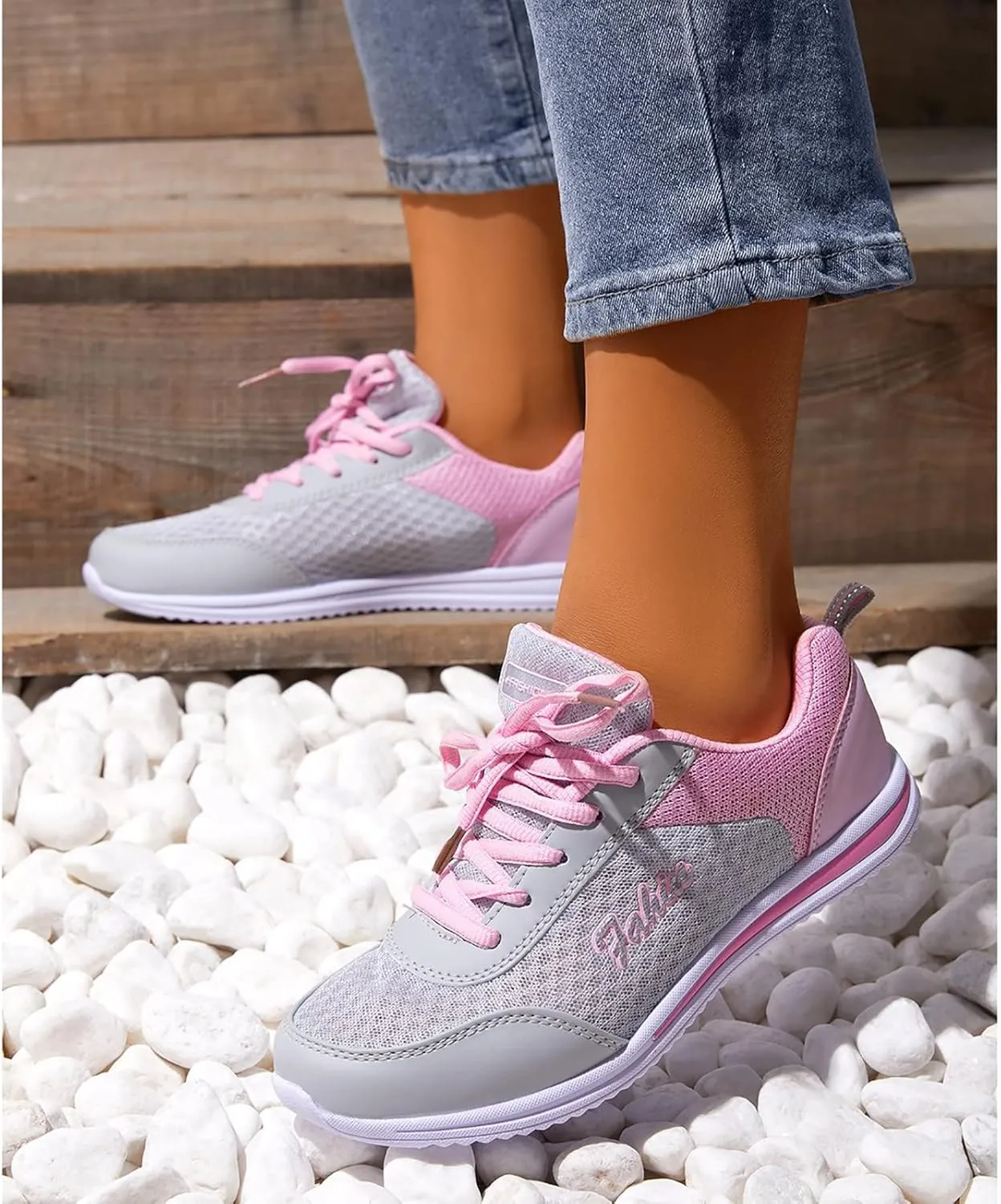 Women's Comfortable Walking Running Tennis Shoes Lace Up Mens Dress Shoes Breathable Women's Shoes Casual Chunky Sneakers Platform Tennis Shoe Trainers Shoe