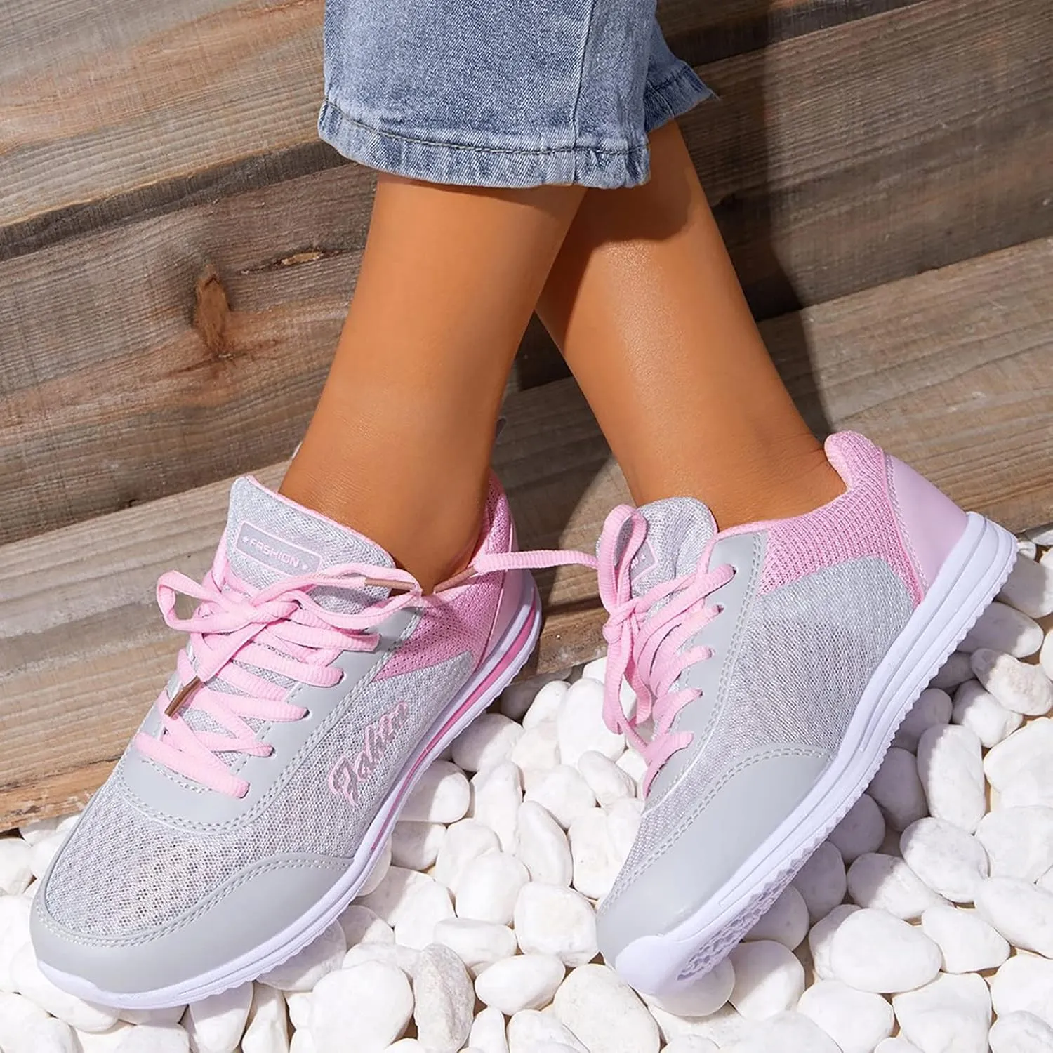 Women's Comfortable Walking Running Tennis Shoes Lace Up Mens Dress Shoes Breathable Women's Shoes Casual Chunky Sneakers Platform Tennis Shoe Trainers Shoe