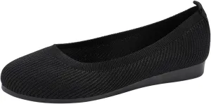 Women's Flat Ballet Shoes Knit Flat Shoes Round Toe Slip on Women Flats for Dressy Casual Office Work Wedding