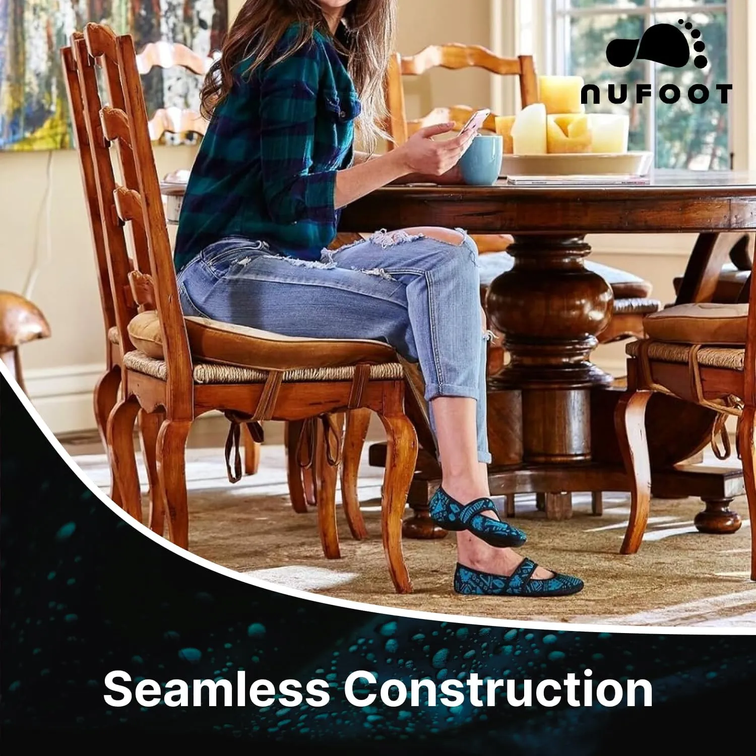 Women's Mary Janes Best Foldable & Flexible Flats, Travel & Exercise, Dance, Yoga Socks, Indoor Shoes, Slippers