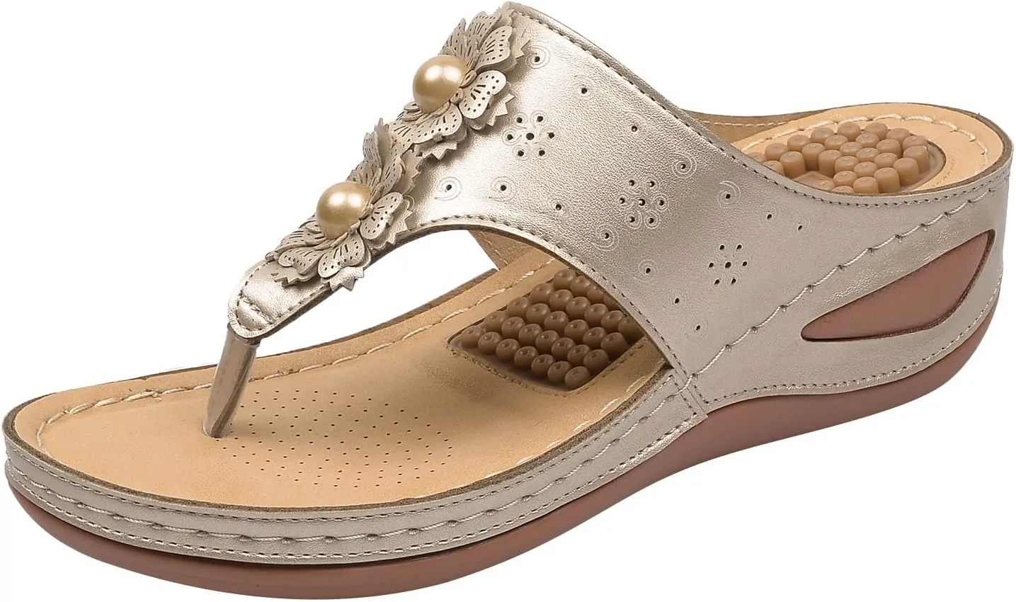 Womens Orthopedic Sandals with Arch Support Comfortable Walking Shoes Adjustable Thick Sole Summer Beach Casual Outdoor Plantar Fasciitis Relief Slides