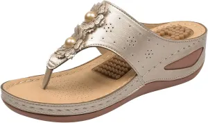 Womens Orthopedic Sandals with Arch Support Comfortable Walking Shoes Adjustable Thick Sole Summer Beach Casual Outdoor Plantar Fasciitis Relief Slides