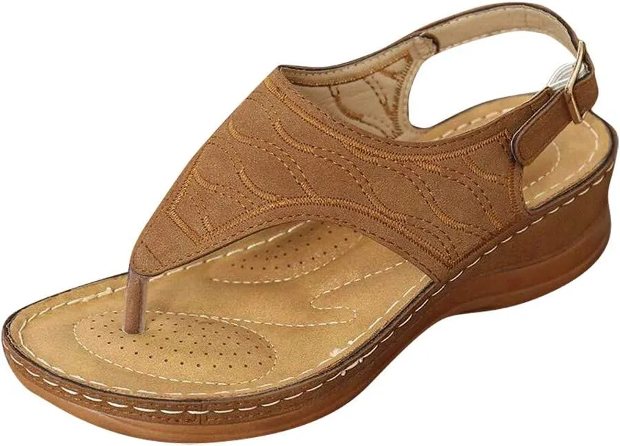 Womens Orthopedic Walking Sandals with Arch Support Adjustable Straps Comfortable Summer Beach Casual Outdoor Slides Plantar Fasciitis Relief Recovery Footwear