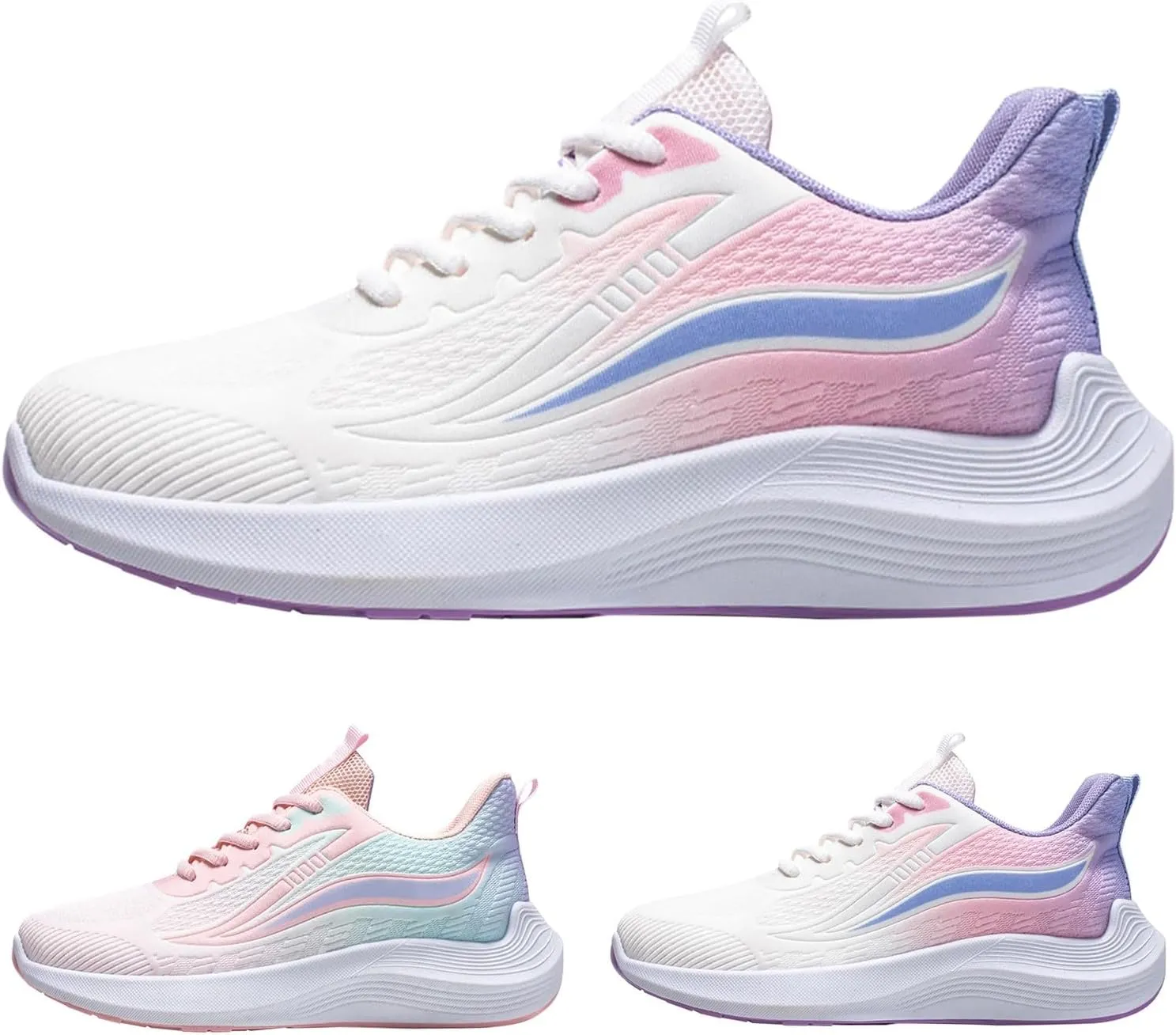 Women's Walking Shoes Comfortable Running Tennis Athletic Gym Workout Cross Training Sneakers Lace Up Low Top Sneaker