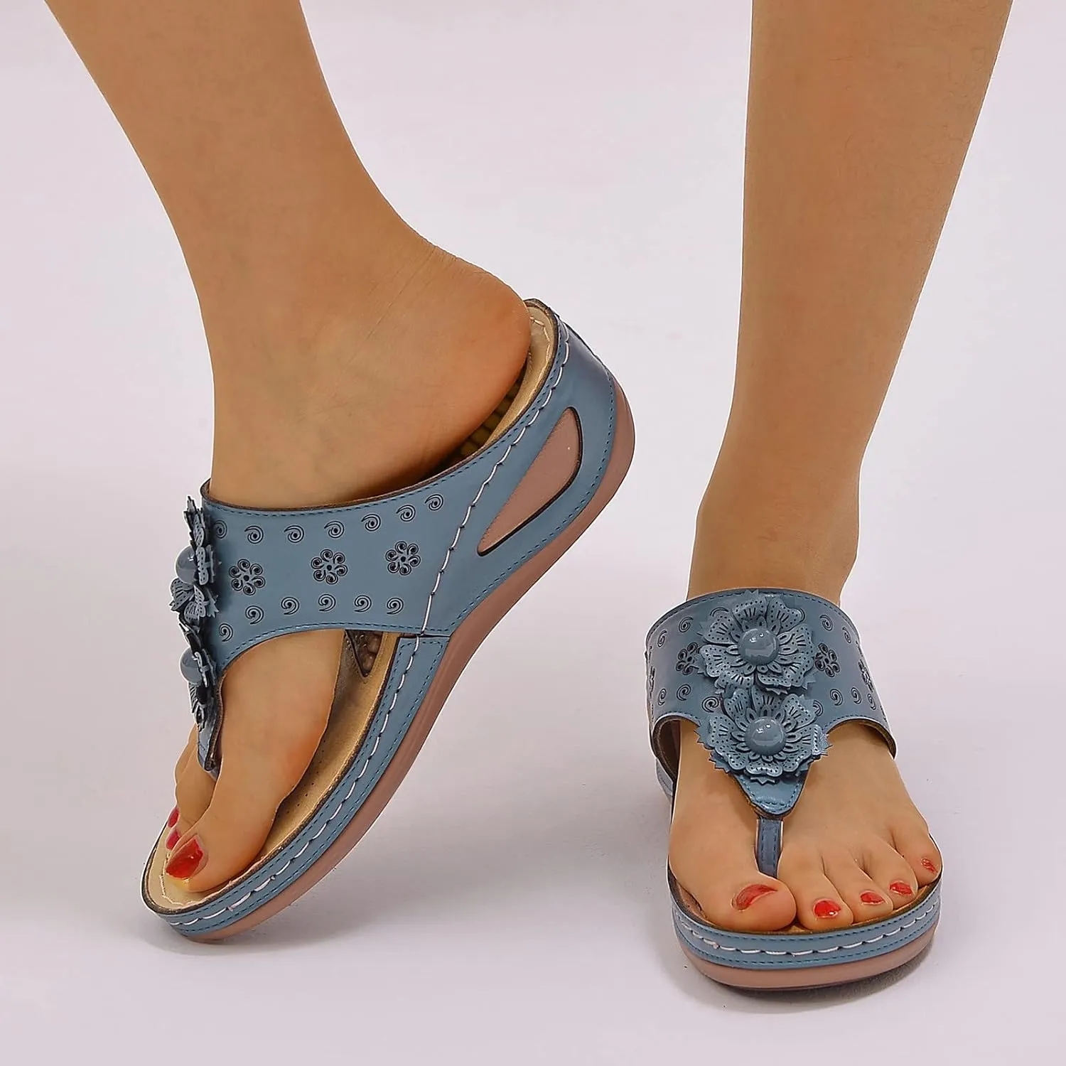 Womens with Arch Support Walking Sandals Orthopedic Recovery Slides Adjustable Straps Thick Cushion Comfortable Summer Outdoor Plantar Fasciitis Relief Footwear