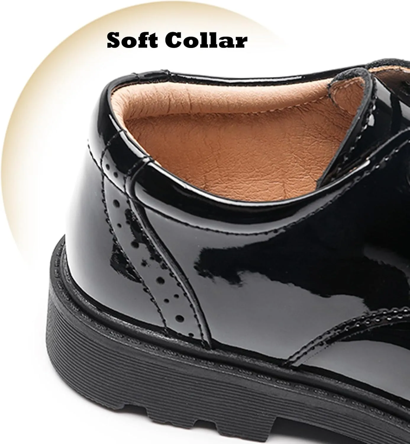 WUIWUIYU Toddlers Boys Ring Bearer Wedding Homecoming Prom Concert Black Oxfords Flats Brogues School Uniform Dress Shoes