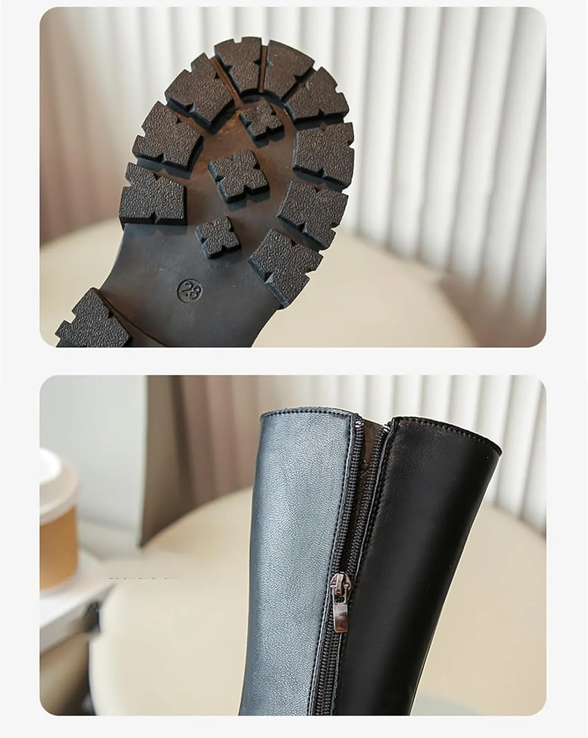 Zipper aterproof Roller Boots For Kids Baby Toddler Girls Long Boots With Bows Childrens Outdoor Slip On Flat Shoes