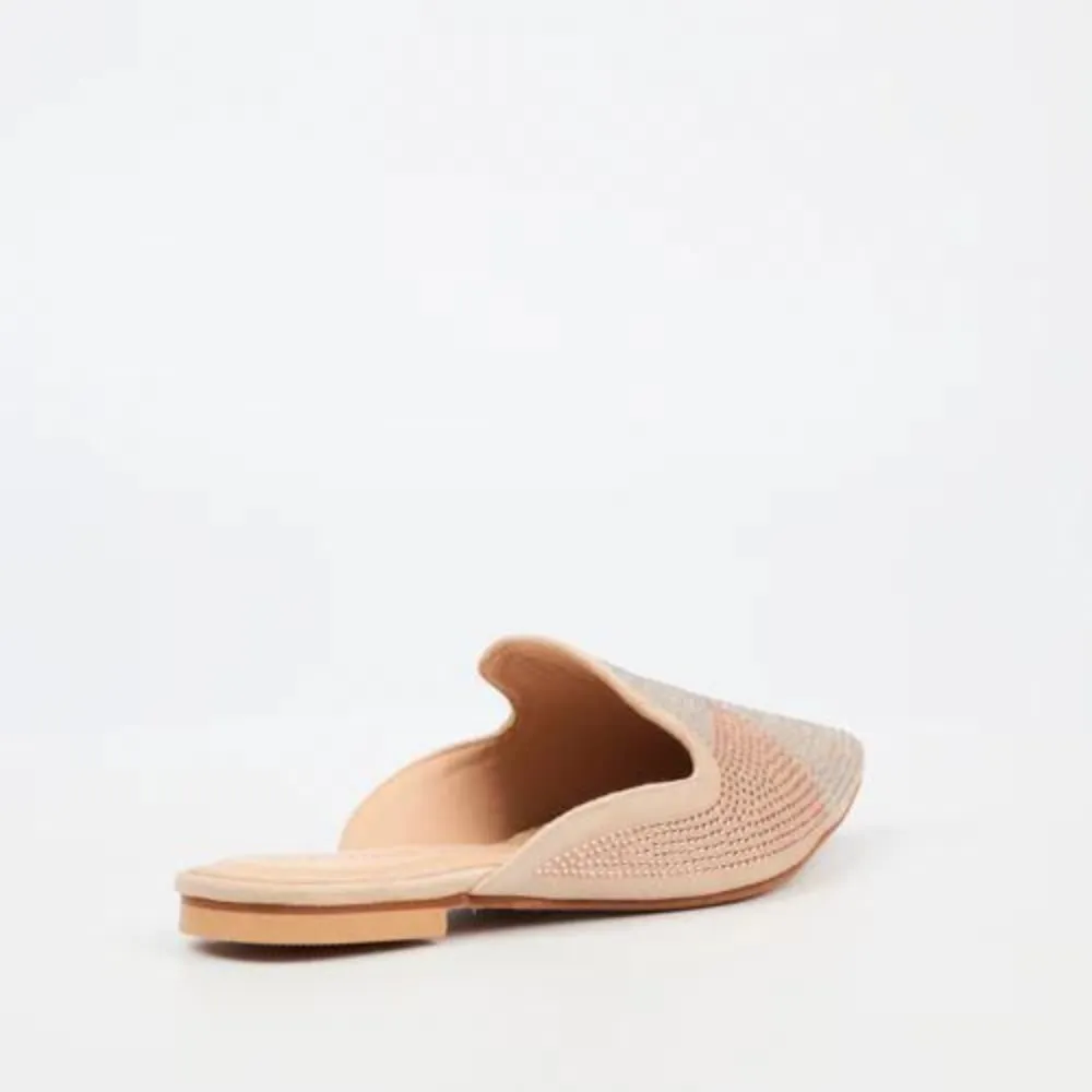 Zurich 2 - Nude Diamante Flats