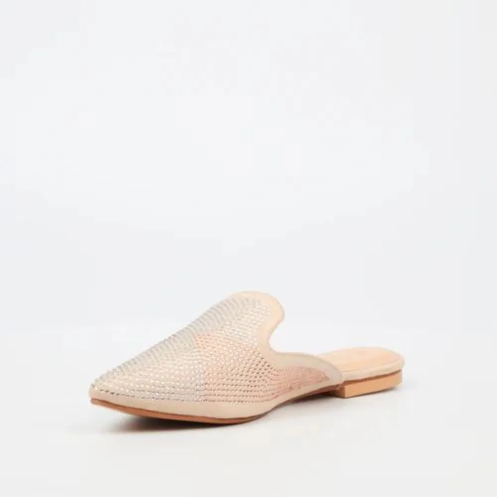 Zurich 2 - Nude Diamante Flats