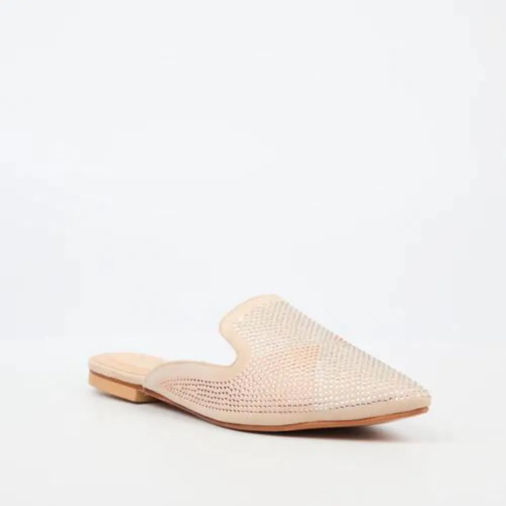 Zurich 2 - Nude Diamante Flats